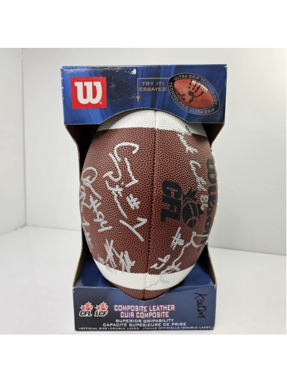 Wilson CFL LCF Autographed Team Signed Football Composite Leather BC Lions